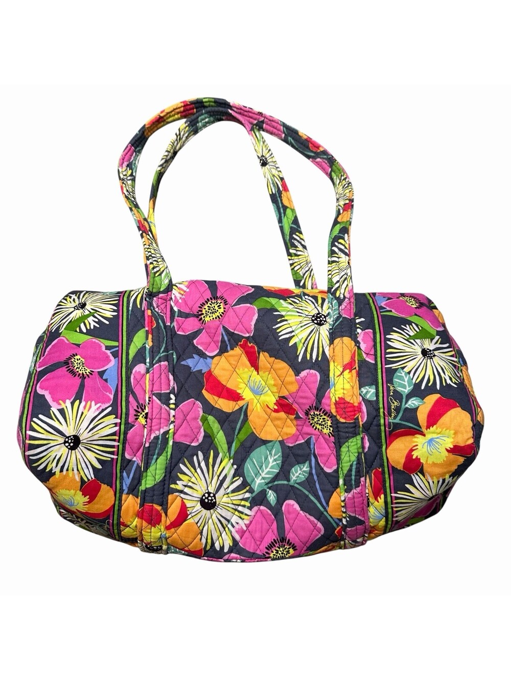 Vera Bradley Jazzy Blooms Quilted Bright Floral Duffle Bag Weekender Bag